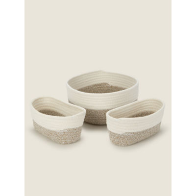 George Home grey white two-tone storage basket set, imported from the UK