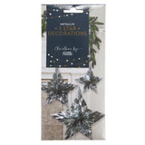 George Home silver star decorations 3 pack, imported from the UK