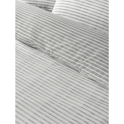 George Home Grey Striped Duvet Cover King size, UK version