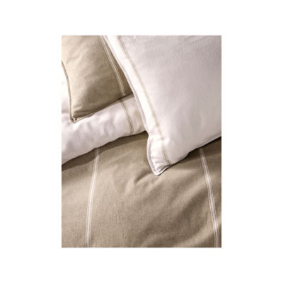 Stacey Solomon natural stripe reversible brushed cotton duvet set double, UK version