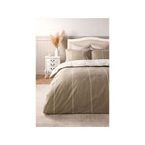 Stacey Solomon natural stripe reversible brushed cotton duvet set double, UK version