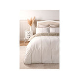 Stacey Solomon reversible brushed cotton duvet set natural stripe single, imported from the UK
