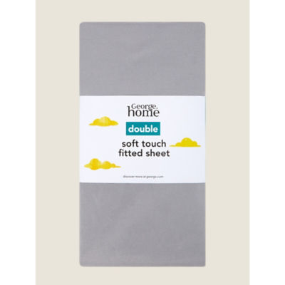 George Home grey plain fitted sheet king, UK version