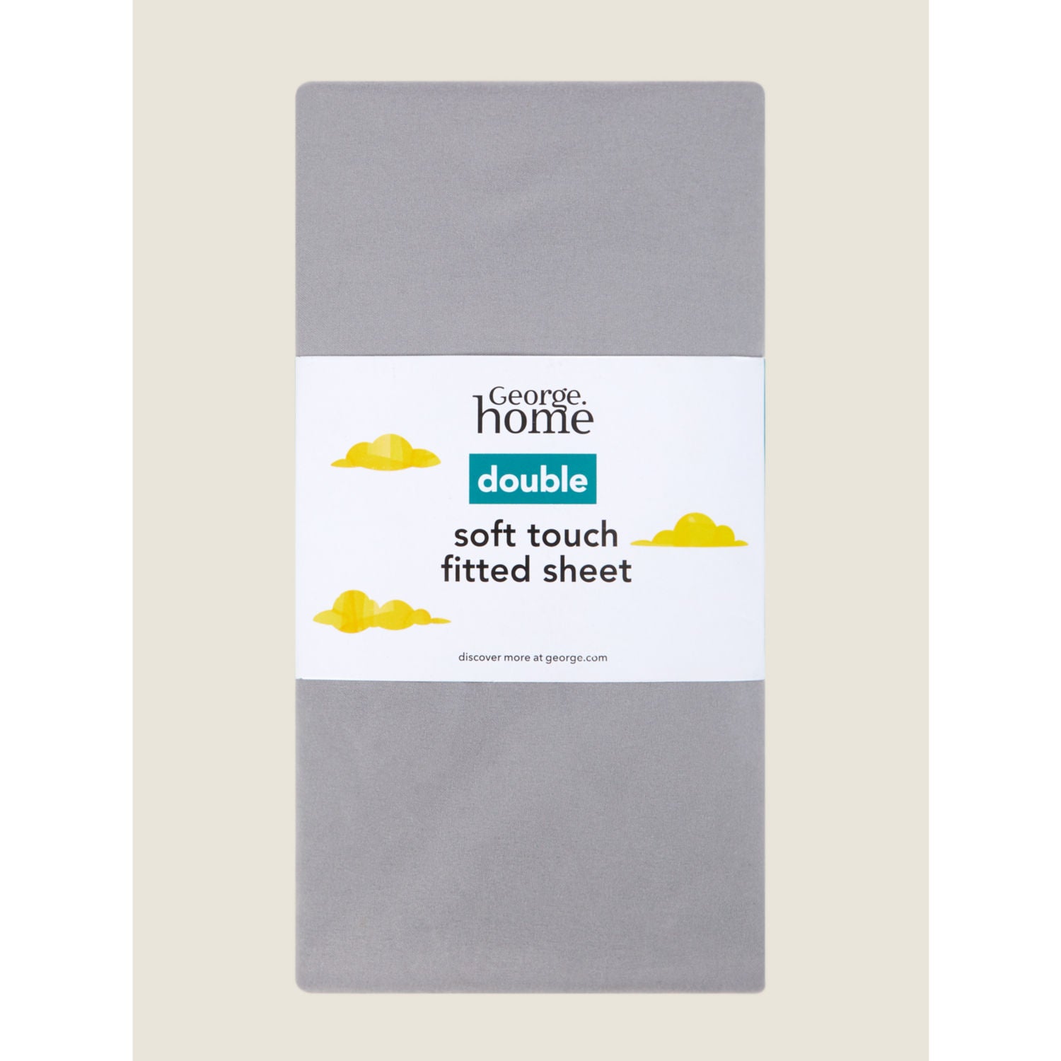 George Home grey plain fitted sheet double, UK version