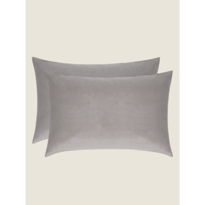 George Home Grey Polyester Pillowcase Pair Set, UK version