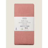 George Home Pink Brushed Cotton Plain Fitted Sheet -Single