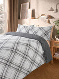 George Home Grey Diagonal Check Duvet Set - Single GOODS ASDA   