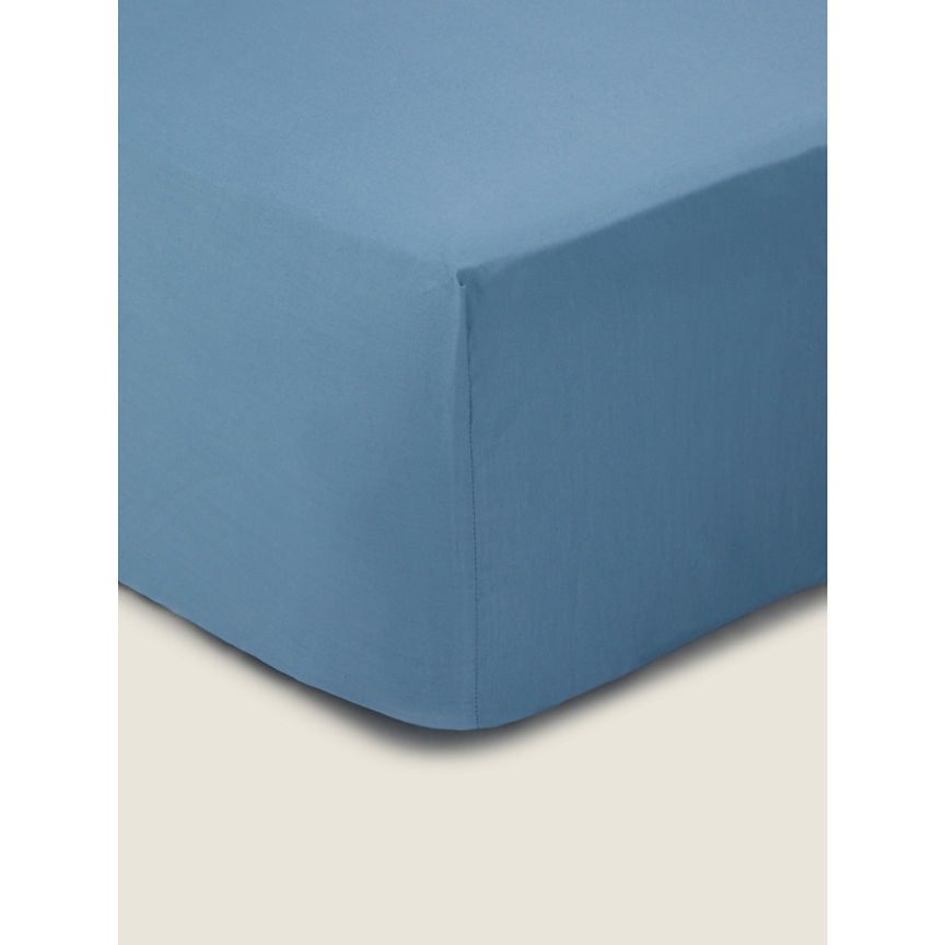 George Home Blue Just Wellness Cool Touch TENCEL™ Plain Fitted Sheet -Single GOODS ASDA   