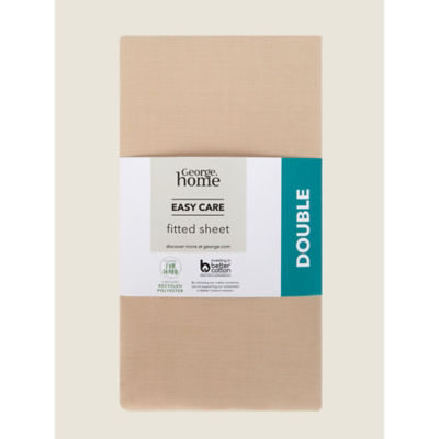 George Home natural plain fitted sheet single, UK version