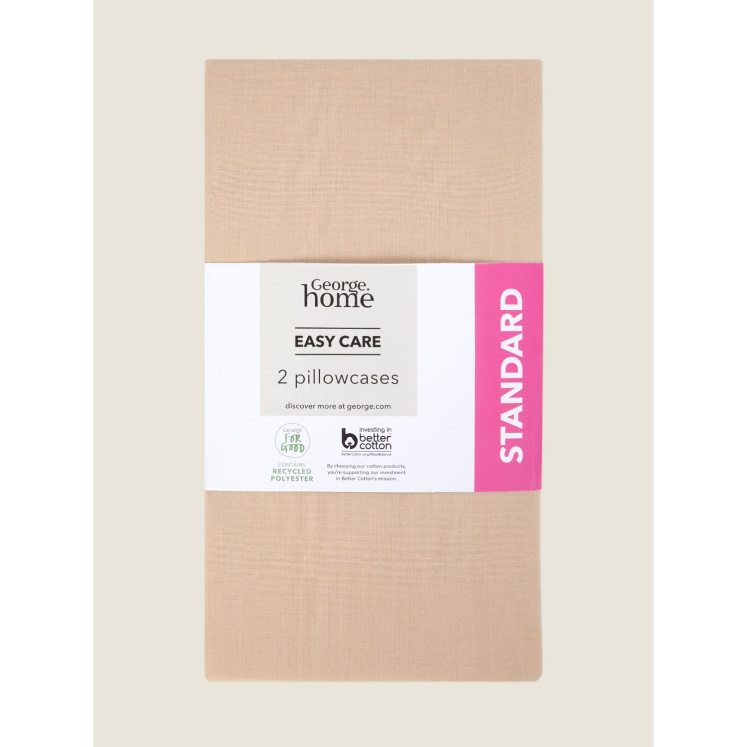 George Home natural white pillowcase pair 48x74 cm, UK version