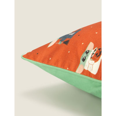 Disney Star Wars Housse de coussin orange Baby Yoda 50 x 50 cm