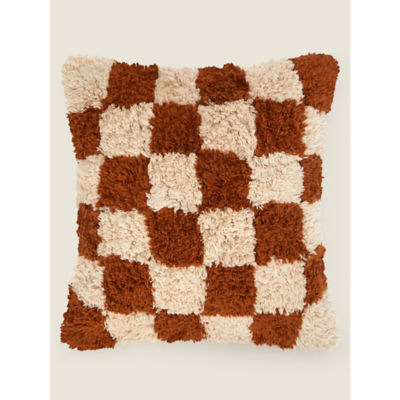 George Home tufted checkerboard cushion 45x45cm (British brand)