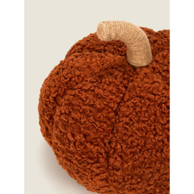 George Home brown boucle pumpkin cushion 20x29cm, UK version