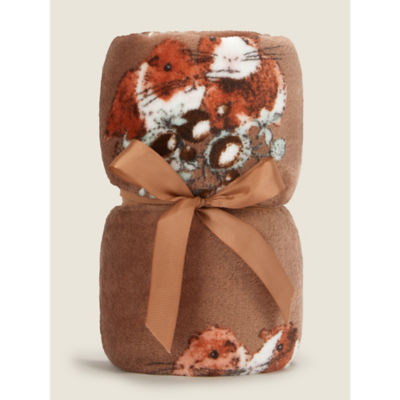 George Home brown autumn guinea pig throw 150x120cm (British brand)