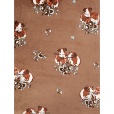 George Home brown autumn guinea pig throw 150x120cm (British brand)