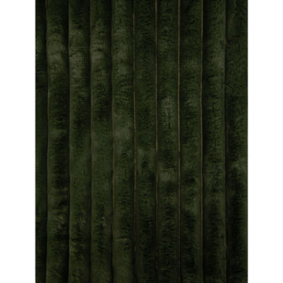 George Home Green Ribbed Faux Fur Throw