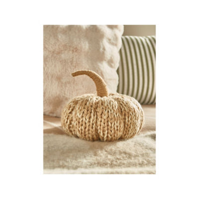 Stacey Solomon knitted pumpkin cushion 12x22 cm (British brand)