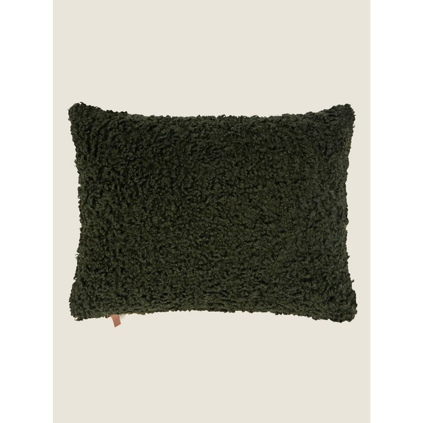 George Home Dark Green Borg Cushion GOODS ASDA   