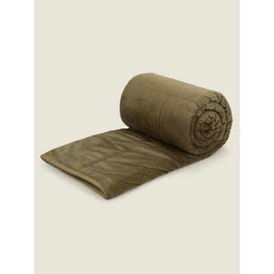 ASDA George Home Green Corduroy Throw 150 x 200cm- Buy online at McGrocer