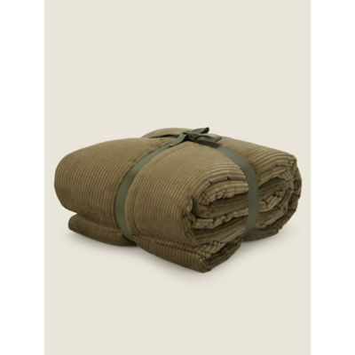 George Home green corduroy throw 150 x 200cm, UK version
