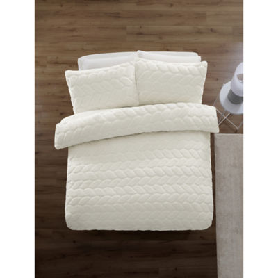 George Home cream cable knit teddy duvet set double (British brand)