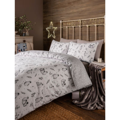 George Home white brushed penguin duvet set double, UK version