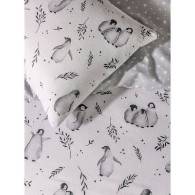 George Home white brushed penguin duvet set double, UK version