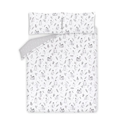 George Home white brushed penguin duvet set double, UK version