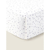 George Home Grey Star brushed cotton fitted sheet double (British brand)