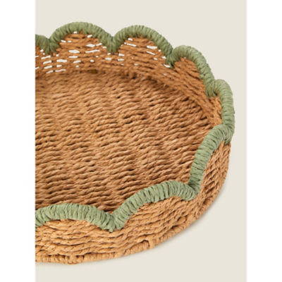 George Home Green Round Scalloped Tray