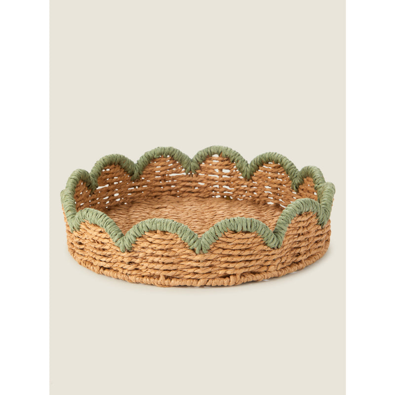 George Home Green Round Scalloped Tray