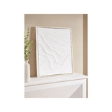 George Home White Textured Hand-Painted Wall Art