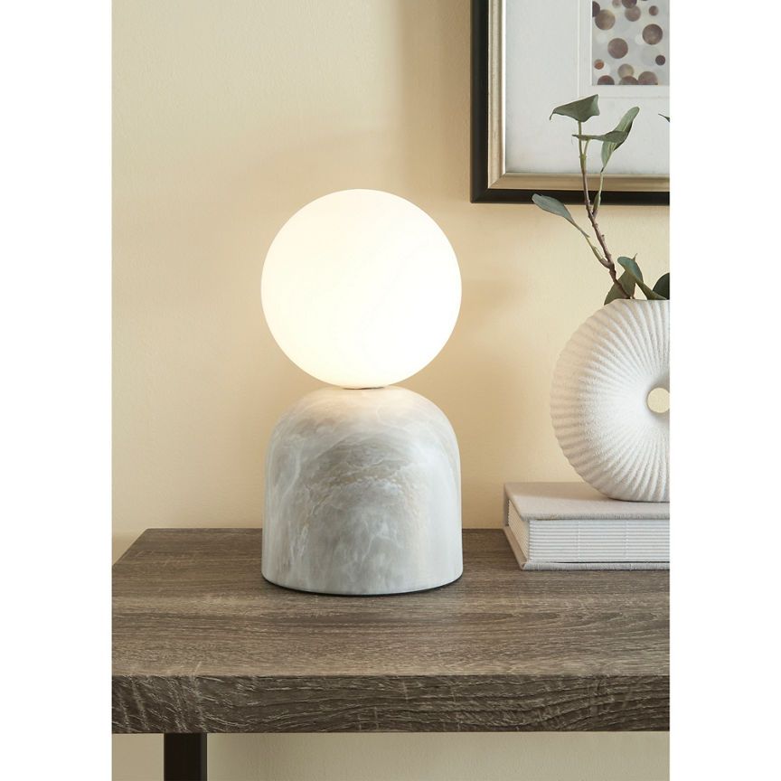 George Home Grey Marble Glass Sphere LED Lamp GOODS ASDA   