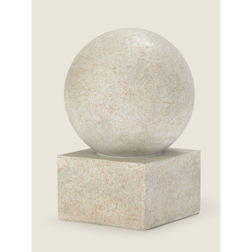 George Home Natural Travertine Ball On Base Ornament GOODS ASDA   