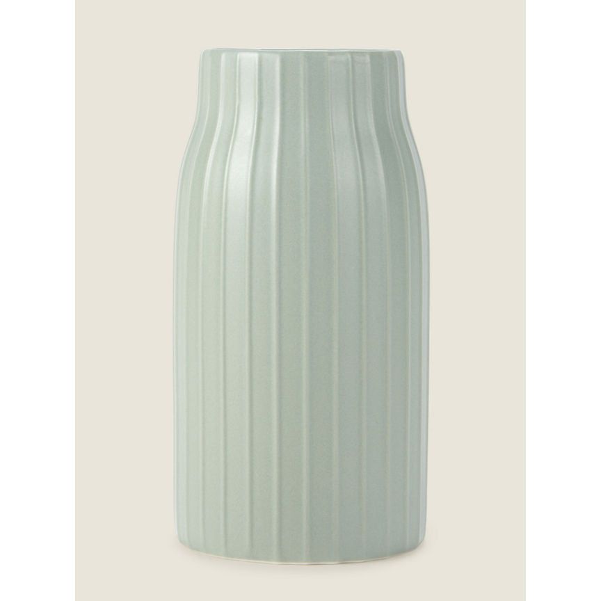 George Home Green Ribbed Vase GOODS ASDA   