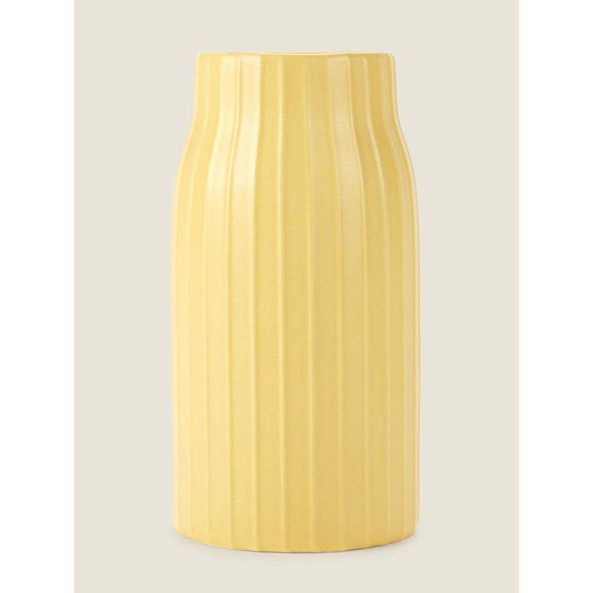 George Home Yellow Ribbed Vase GOODS ASDA   