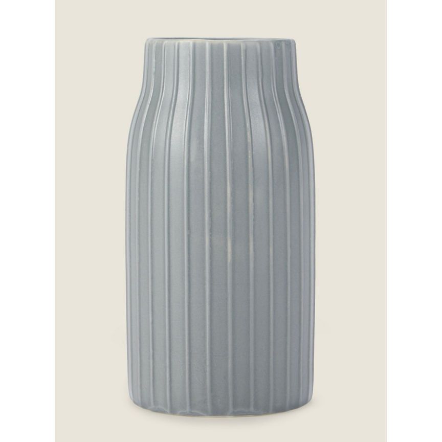 George Home Grey Ribbed Vase GOODS ASDA   