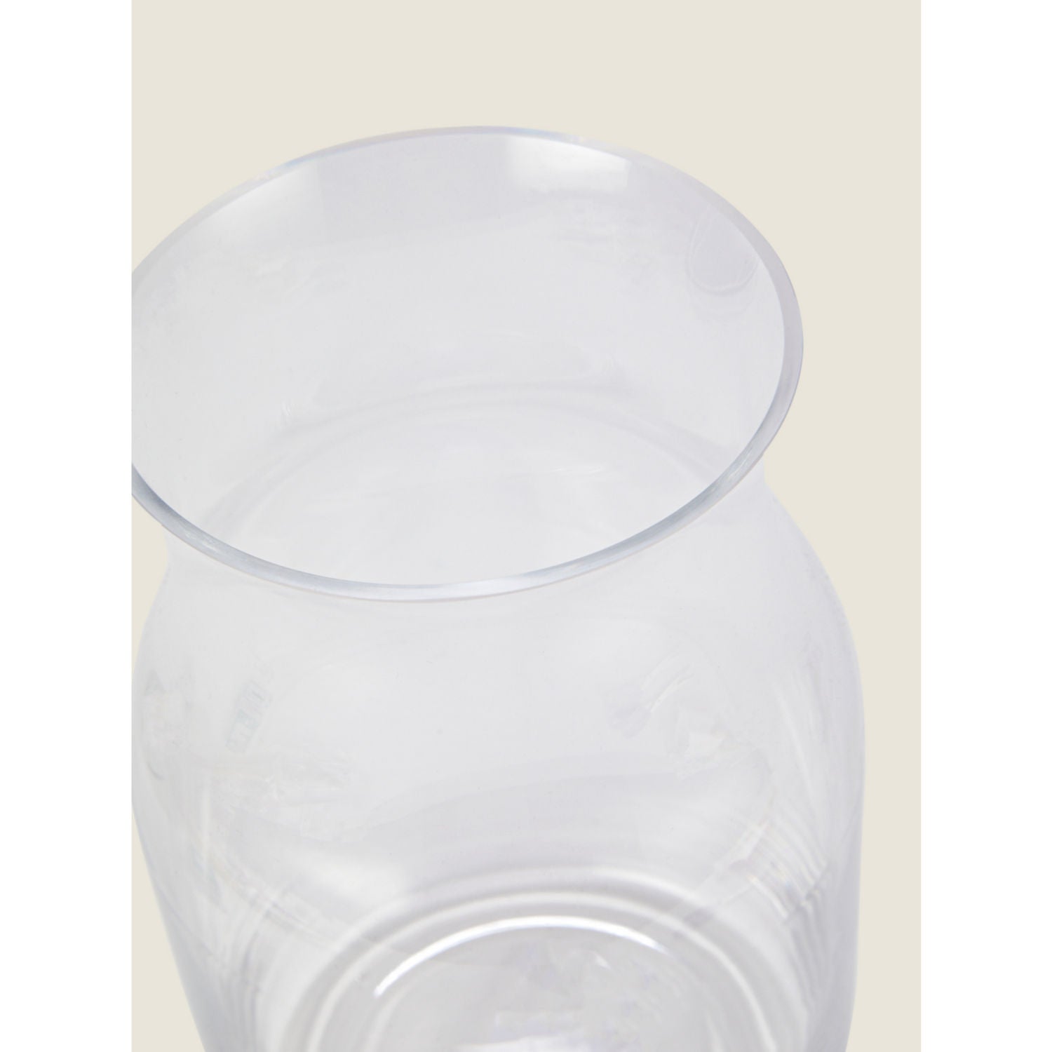 George Home clear glass vase measuring 15x15x25cm, UK version