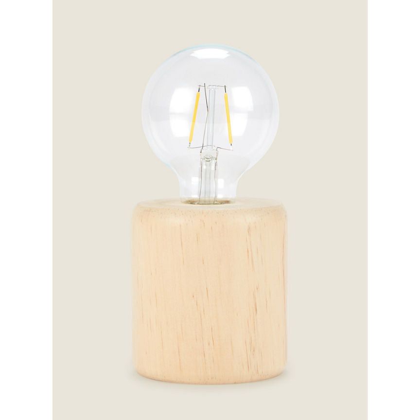 George Home Natural Pale Wood Base Table Lamp GOODS ASDA   