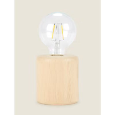 George Home natural pale wood base table lamp, UK version