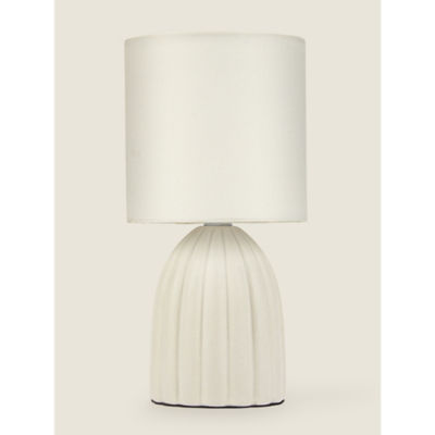 George Home Cream Mini Scallop Ceramic Table Lamp 12x12x23.5cm
