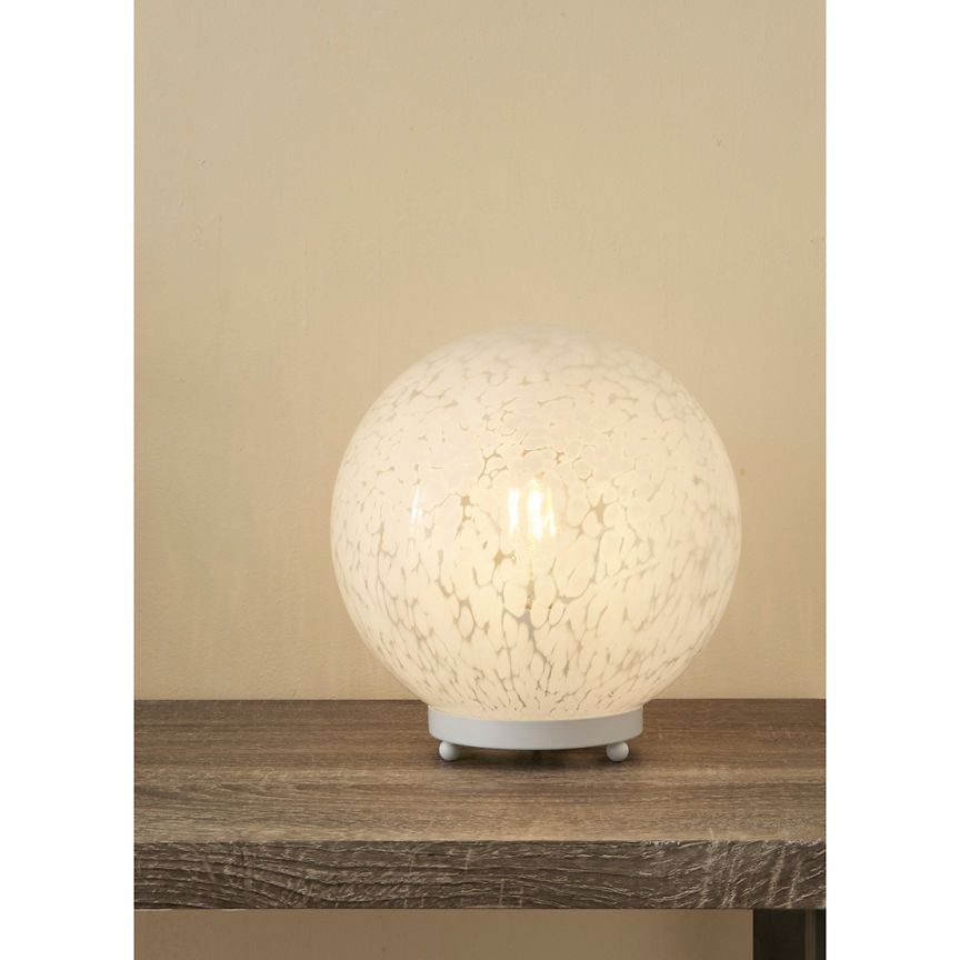 George Home White Confetti Glass Orb Table Lamp GOODS ASDA   