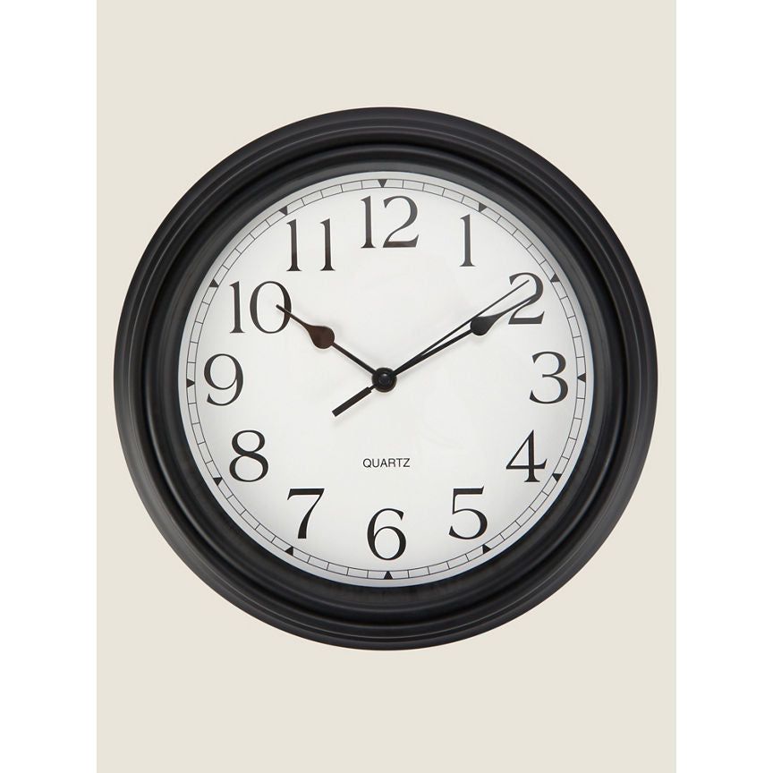 George Home Black Wall Clock GOODS ASDA   