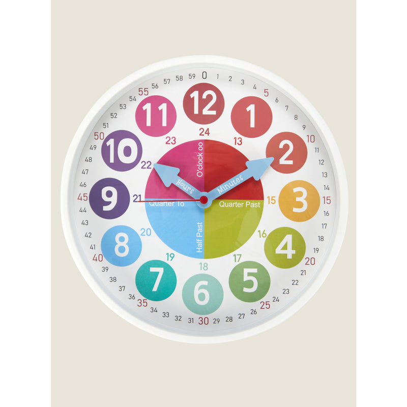 George Home white kids wall clock 10 inch, imported from the UK