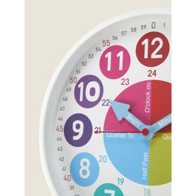 George Home white kids wall clock 10 inch, imported from the UK