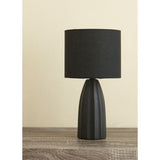 George Home black faux linen shade ceramic table lamp 32cm (British brand)