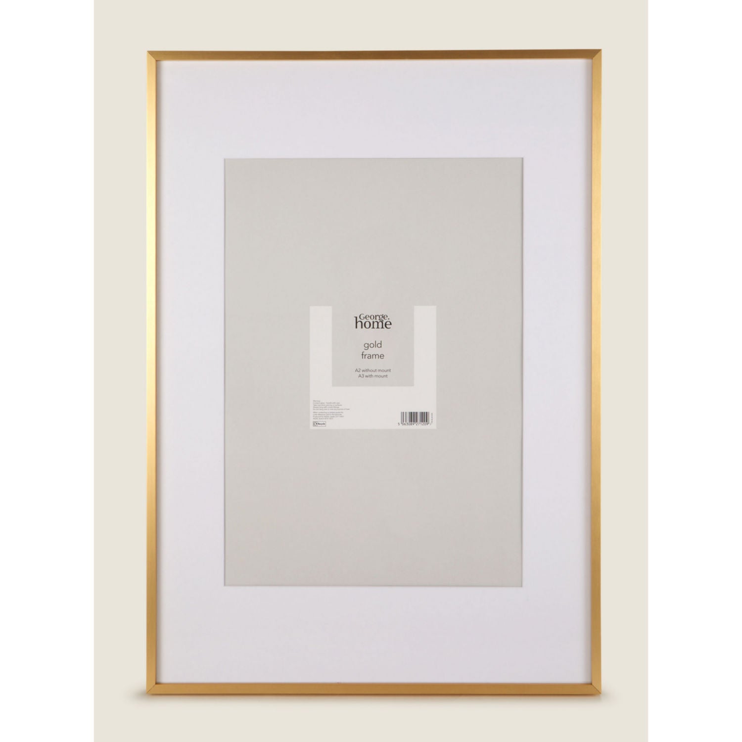 A2 metal frame with glass front, landscape or portrait, UK version