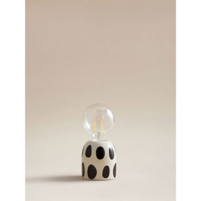 George Home White Spotty ceramic battery light - British product