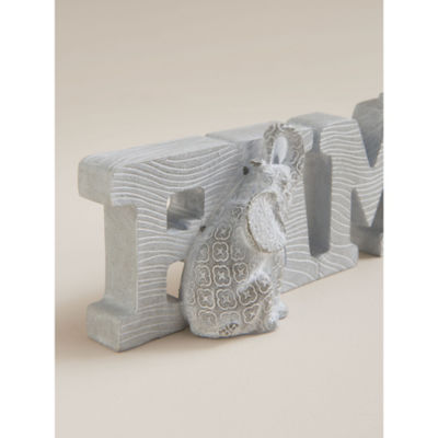 George Home natural elephant family sign 31cm, imported from the UK