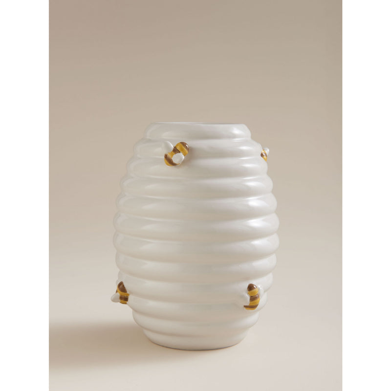 George Home white bee vase stoneware, UK version